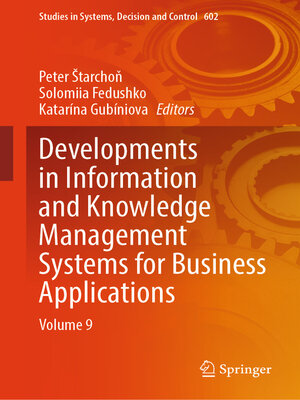 cover image of Developments in Information and Knowledge Management Systems for Business Applications